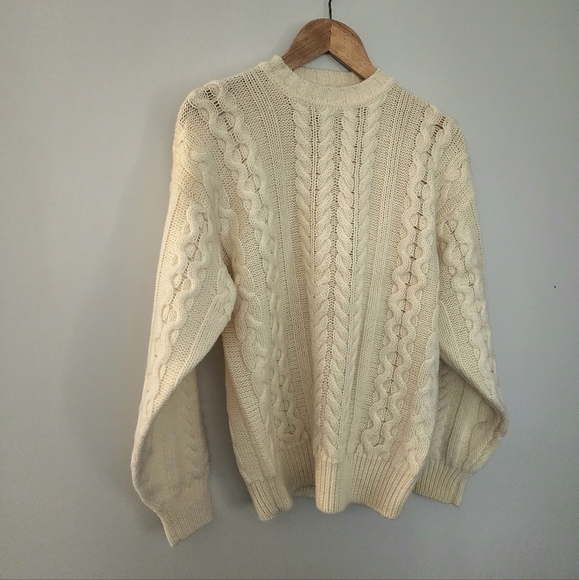 Vintage x 80s Baleno Pure New Wool “made in Italy” Cable knit Sweater - Picture 4 of 8